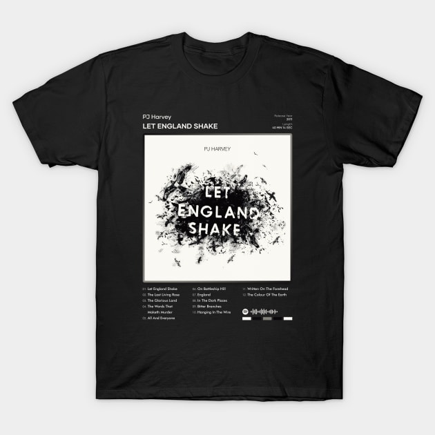 PJ Harvey - Let England Shake Tracklist Album T-Shirt by 80sRetro